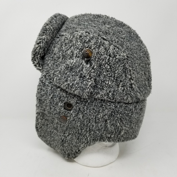Broner Mens Trapper Hat Knit Plush Gray Size XL Unsex Quilted Lining Warm Winter - Picture 8 of 11